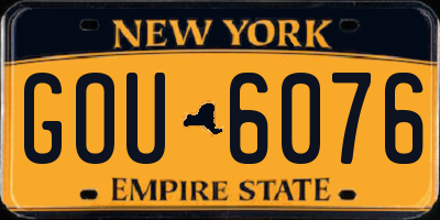 NY license plate GOU6076