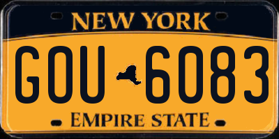 NY license plate GOU6083
