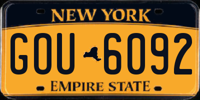 NY license plate GOU6092