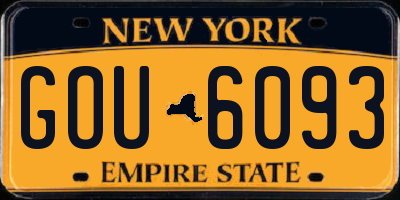 NY license plate GOU6093