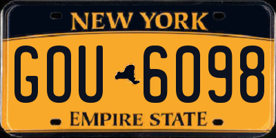 NY license plate GOU6098