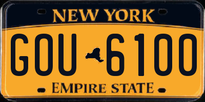 NY license plate GOU6100