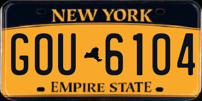 NY license plate GOU6104