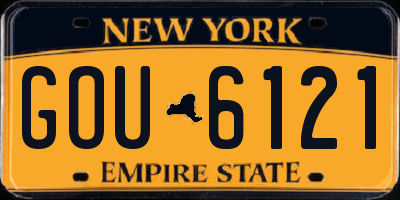 NY license plate GOU6121