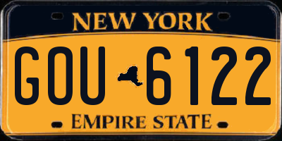 NY license plate GOU6122