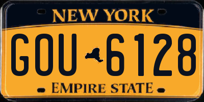NY license plate GOU6128