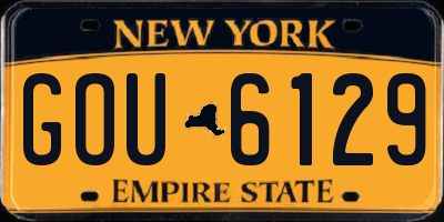 NY license plate GOU6129