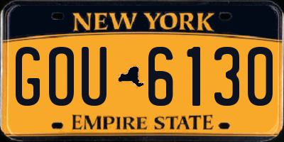 NY license plate GOU6130