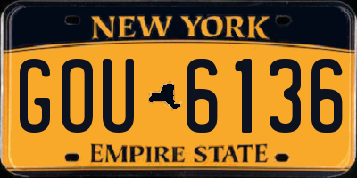 NY license plate GOU6136