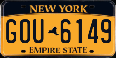 NY license plate GOU6149