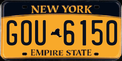 NY license plate GOU6150
