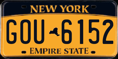 NY license plate GOU6152