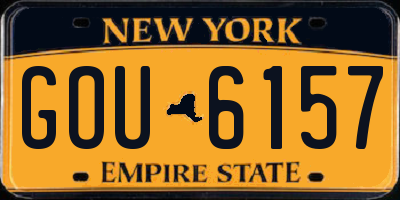 NY license plate GOU6157
