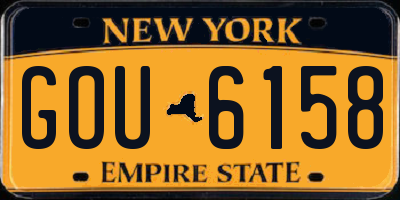 NY license plate GOU6158