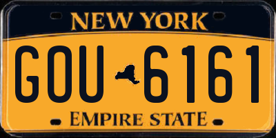 NY license plate GOU6161