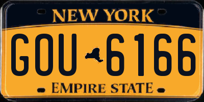 NY license plate GOU6166