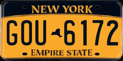 NY license plate GOU6172