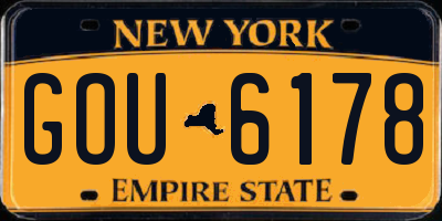 NY license plate GOU6178