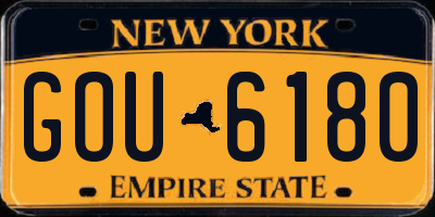 NY license plate GOU6180