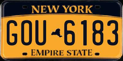 NY license plate GOU6183