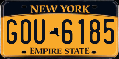 NY license plate GOU6185