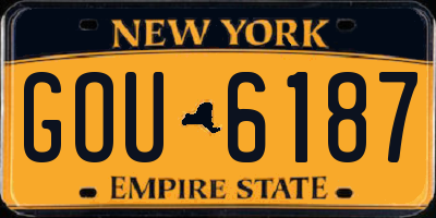 NY license plate GOU6187