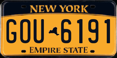 NY license plate GOU6191