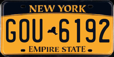 NY license plate GOU6192