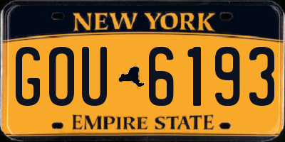 NY license plate GOU6193