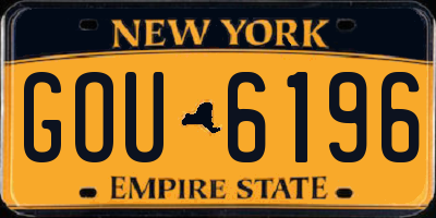NY license plate GOU6196