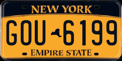 NY license plate GOU6199