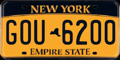 NY license plate GOU6200