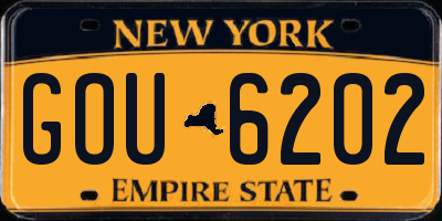 NY license plate GOU6202