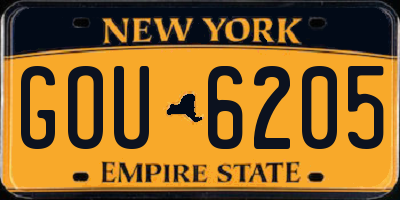 NY license plate GOU6205