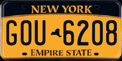 NY license plate GOU6208