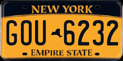 NY license plate GOU6232