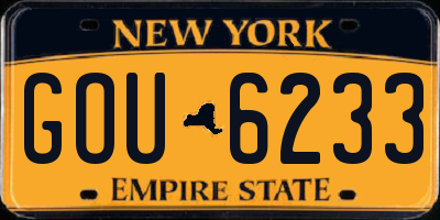 NY license plate GOU6233