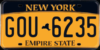 NY license plate GOU6235