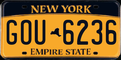 NY license plate GOU6236