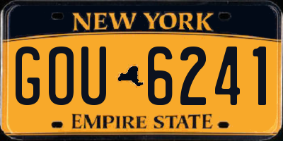 NY license plate GOU6241