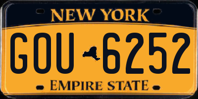NY license plate GOU6252