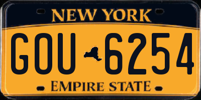 NY license plate GOU6254