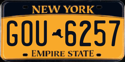 NY license plate GOU6257