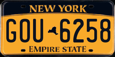 NY license plate GOU6258