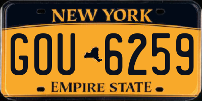 NY license plate GOU6259