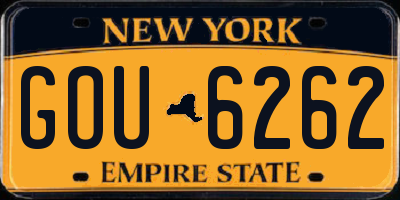 NY license plate GOU6262