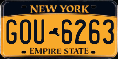 NY license plate GOU6263