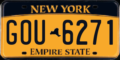 NY license plate GOU6271