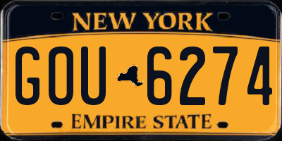 NY license plate GOU6274