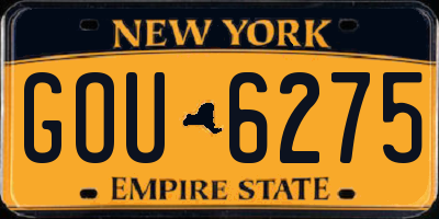 NY license plate GOU6275